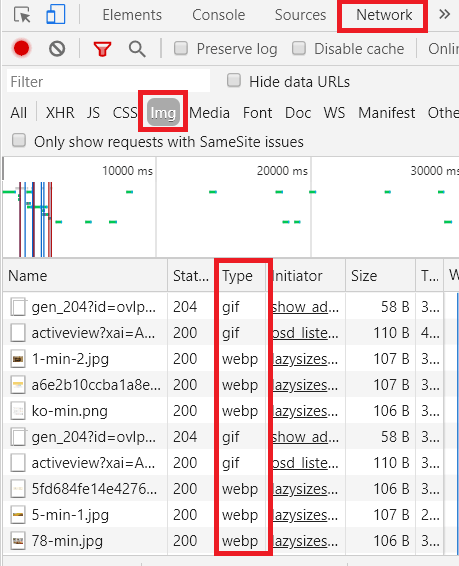 WebPに変換されたか確認