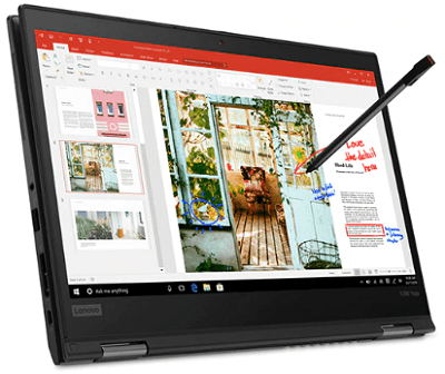 Lenovo Thinkpad x390 Yogaの外観・アクティブペンで書き込み