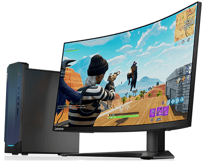 Lenovo IdeaCentre Gaming 550iのモニターと本体・ゲームをしているところ