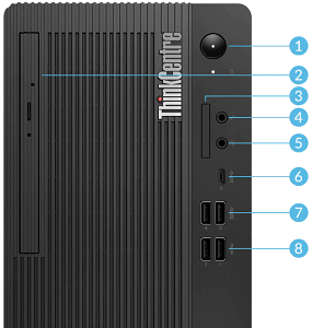 Lenovo ThinkCentre M70t Mini-Towerのインターフェイス・前面