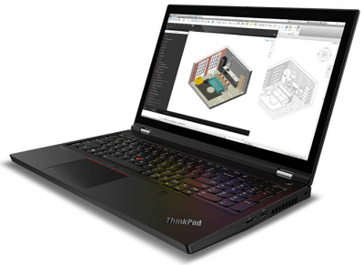 Lenovo thinkpad P15の外観・左前から