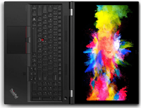 Lenovo thinkpad P15の外観・180度開いたところ