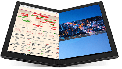 Lenovo ThinkPad X1 Foldのディスプレイ・2分割表示可能