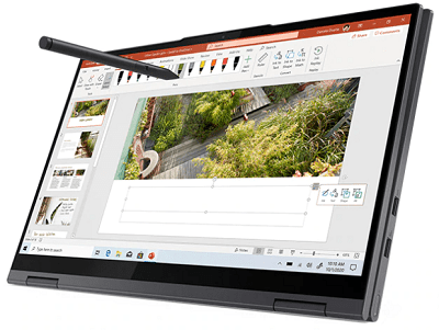 Lenovo Yoga 750i(第11世代CPU)の外観　タブレットモード