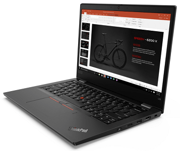 Lenovo ThinkPad L13 Gen 2の外観　右斜め前