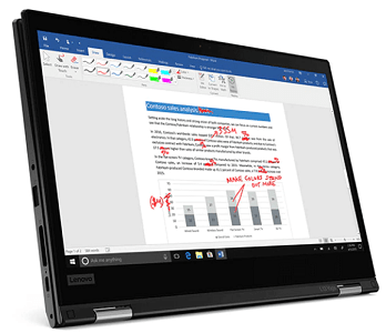 Lenovo ThinkPad L13 Yoga Gen 2 の外観 タブレットモード