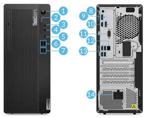 Lenovo ThinkCentre M75t Mini-Tower Gen2のインターフェイス