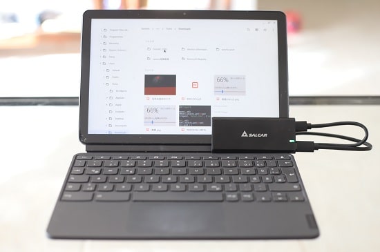 Lenovo IdeaPad Duet ChromeBookに外付けHDDを接続