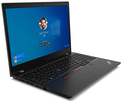 Lenovo ThinkPad L15 Gen 2の外観　左斜め前から