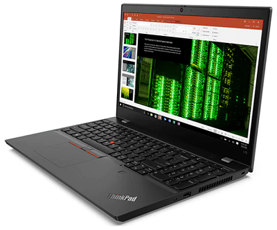 Lenovo ThinkPad L15 Gen 2の外観　右斜め前から