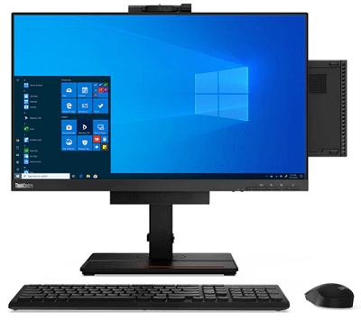 Lenovo ThinkCentre M90q Tiny、モニターのTiny-in-One、付属のマウスとキーボード