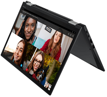 Lenovo ThinkPad X13 Yoga Gen 2の外観　テントモード