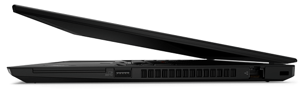 Lenovo ThinkPad T14 Gen 2　半分開いた状態の右側面