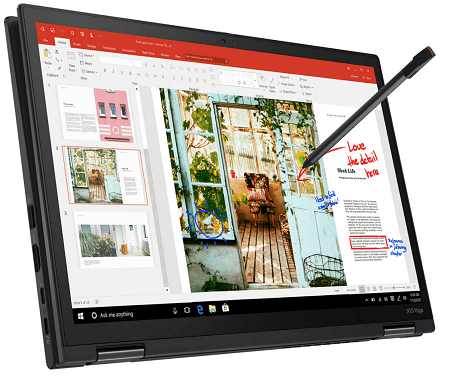 Lenovo ThinkPad X13 Yoga Gen 2の外観　タブレットモード