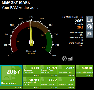 Lenovo Ideapad slim 360i 17　Memory Mark　計測結果