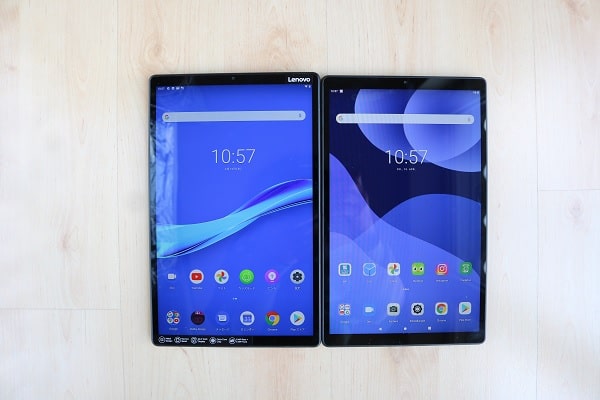 Lenovo tab M10 FHD Plus Gen 2とTab M10 HD Gen 2のディスプレイ比較