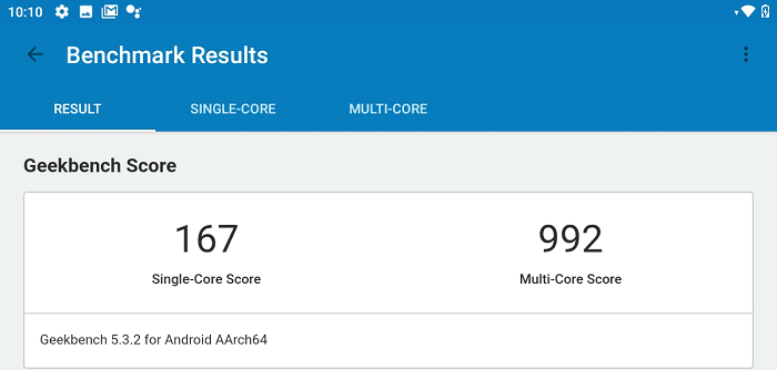 MediaTek Helio P22TのGeekbench 5の結果