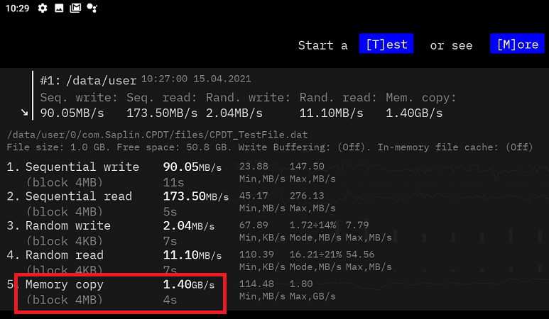 Lenovo Tab M10 FHD Plus 2nd Gen メモリ速度