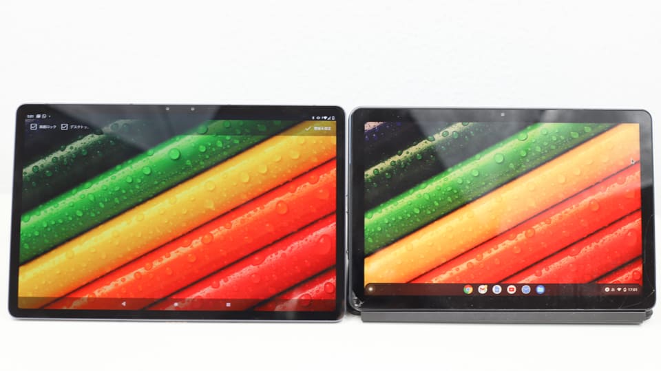 Lenovo Tab P11 ProとIdeaPad Duet Chromebookのディスプレイ比較