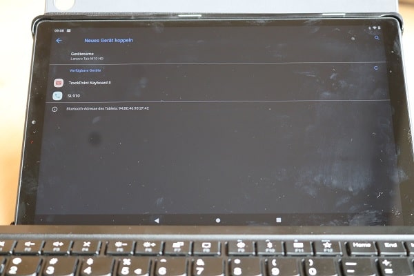 Lenovo Tab M10 HD 2nd GenにThinkPad トラックポイントキーボード2を接続