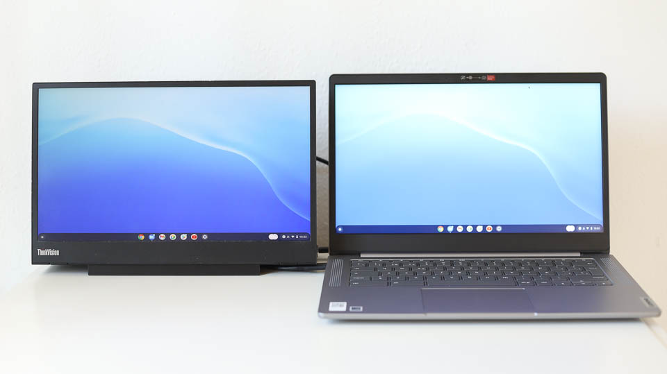 Lenovo ideapad Slim 360 chromebookにモバイルモニターを接続
