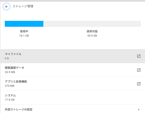 Lenovo IdeaPad Slim 360 Chromebook ストレージ容量