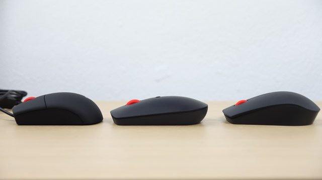 ThinkPad USB レーザー・マウスとその他のThinkPadマウスの比較