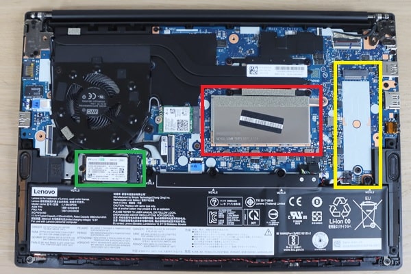Lenovo ThinkPad E14 Gen 2の筐体内部