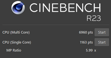 Ryzen 5 5500U Cinebench R23　メモリ24GB　高いパフォーマンス