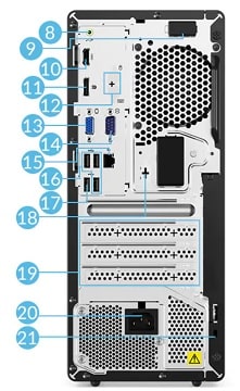 Lenovo V50t Mini-Tower Gen2　背面インターフェース