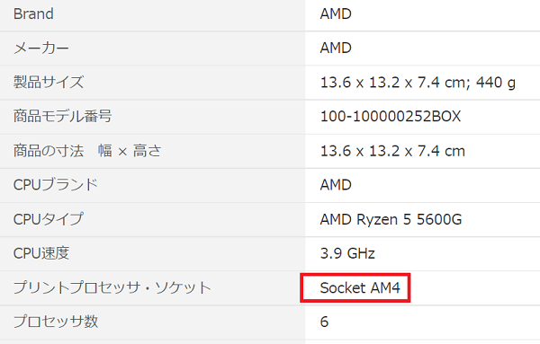 プロセッサーのソケット確認方法