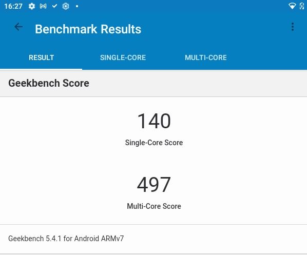 MT8166 Geekbench 5　計測結果