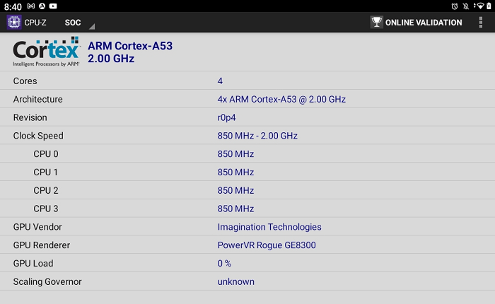 MediaTek MT8166の仕様