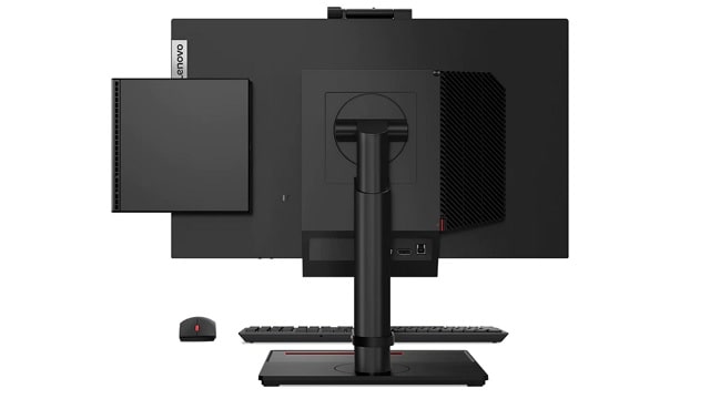 ThinkCentre M70q Tiny Gen 3とモニターのTiny in one　背面