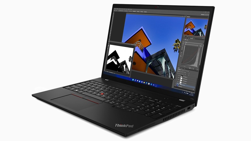 Lenovo ThinkPad P16s Gen 1 右斜め前から