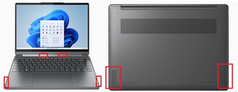 Lenovo Yoga 970iのスピーカーの場所