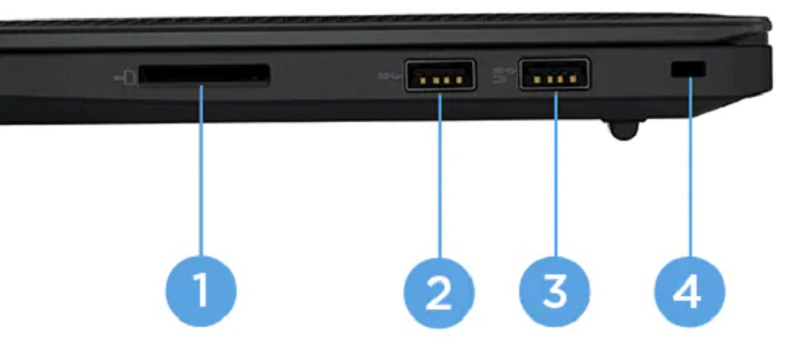 Lenovo ThinkPad X1 Extreme Gen 5　右側面インターフェイス