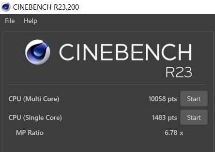 Lenovo ThinkPad T14 Gen 3 AMD Cinebench R23 測定結果