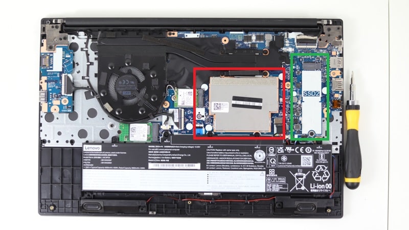 Lenovo ThinkPad E15 Gen 4の筐体内部