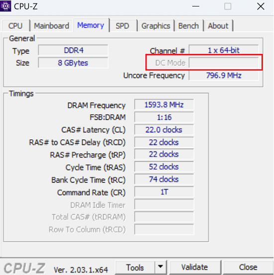 IdeaPad Slim 570(14型 AMD) 　CPU-Zで確認した、メモリチャンネル