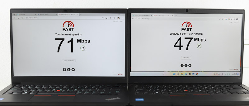 Lenovo thinkpad E14 Gen 4とGen 2のWi-Fi速度