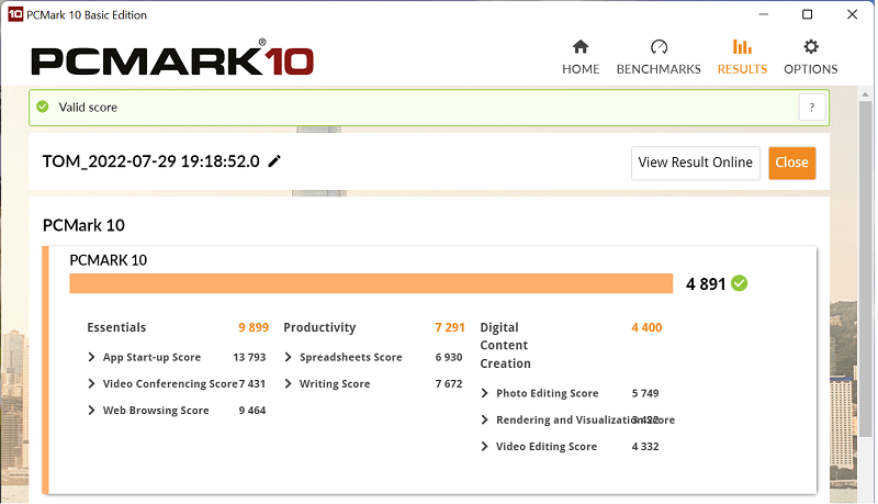 Core i3-12100 PCMark10 ベンチマーク