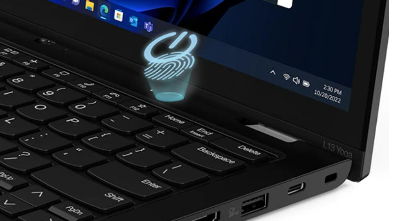 ThinkPad L13 Yoga Gen3(AMD)の指紋センサー
