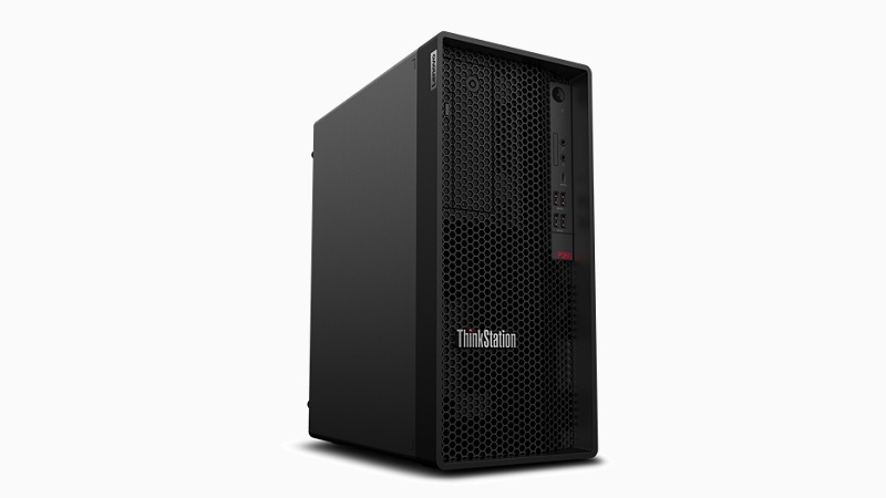 Lenovo ThinkStation P360 Tower 左斜め前から