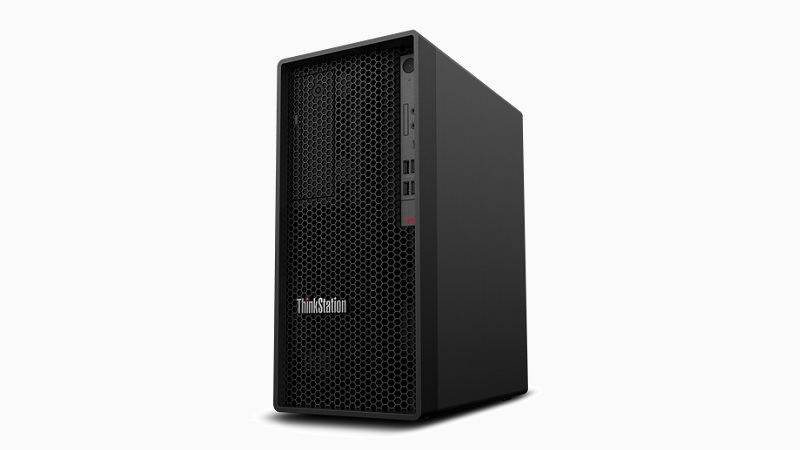 Lenovo ThinkStation P360 Tower 右斜め前から