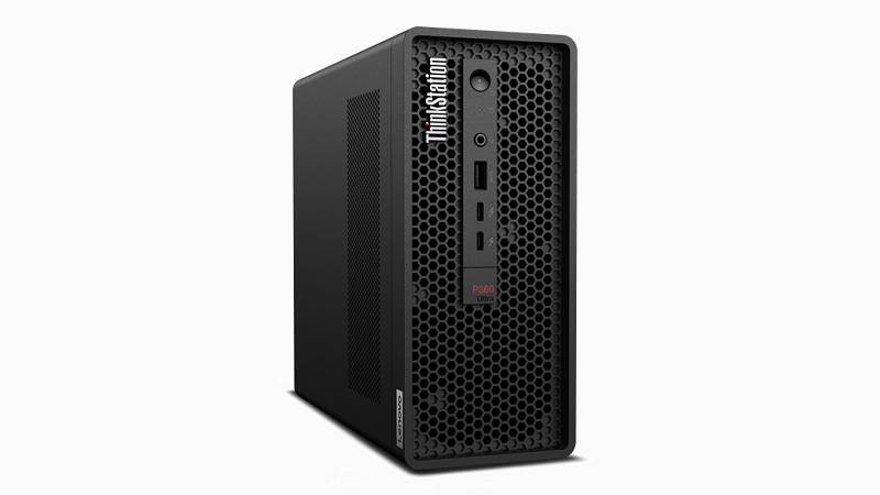 Lenovo ThinkStation P360 Ultra 左斜め前から