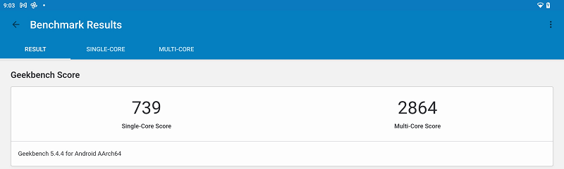Lenovo Tab P11 Pro Gen 2 Geekbench 5の計測結果