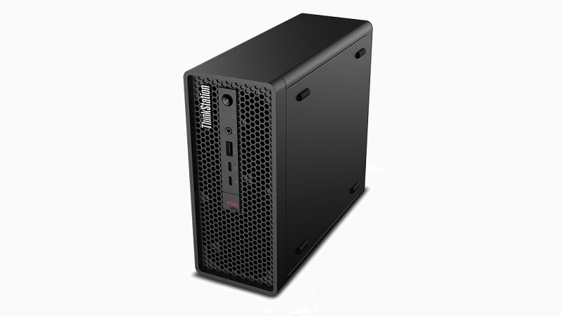 Lenovo ThinkStation P360 Ultra 右斜め上から