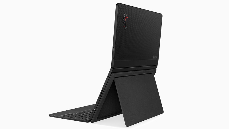 Lenovo ThinkPad X1 Fold 16.3型 キーボード接続時　後ろから