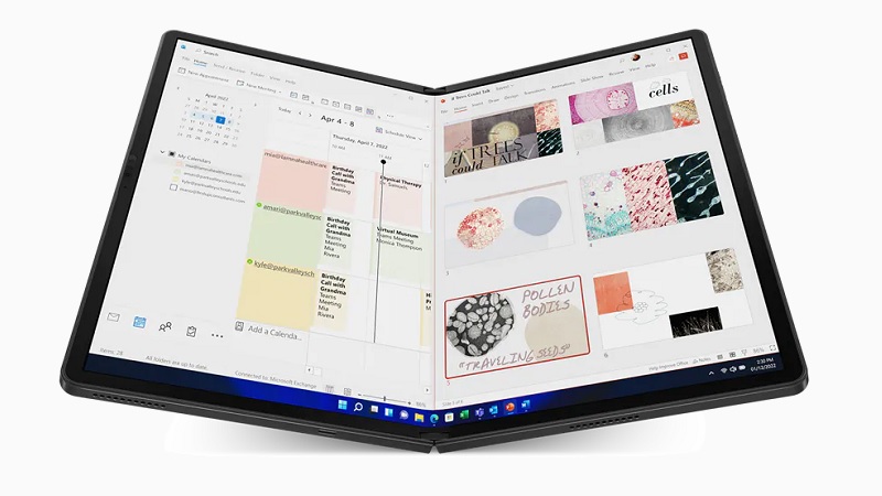 Lenovo ThinkPad X1 Fold 16.3型 本の様にした状態